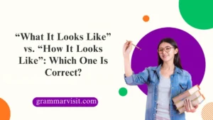 “What It Looks Like” vs. “How It Looks Like”